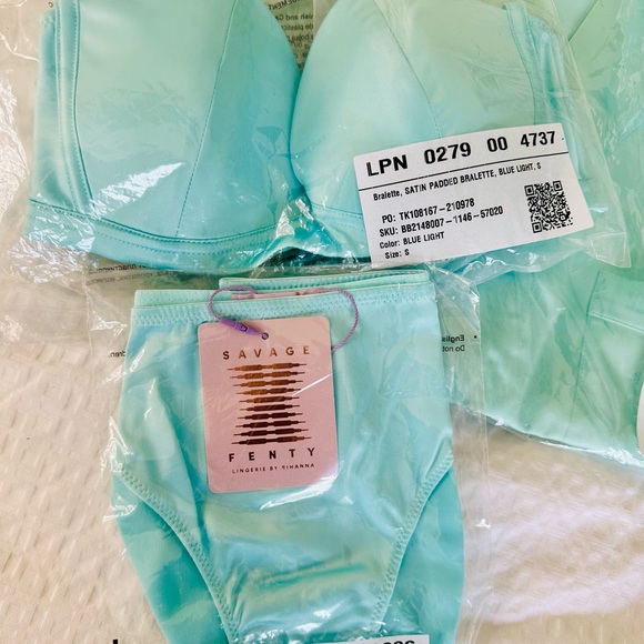 Savage X Fenty Blue Light Savage X Smoking Jacket 3 Piece Set - Picture 14 of 16